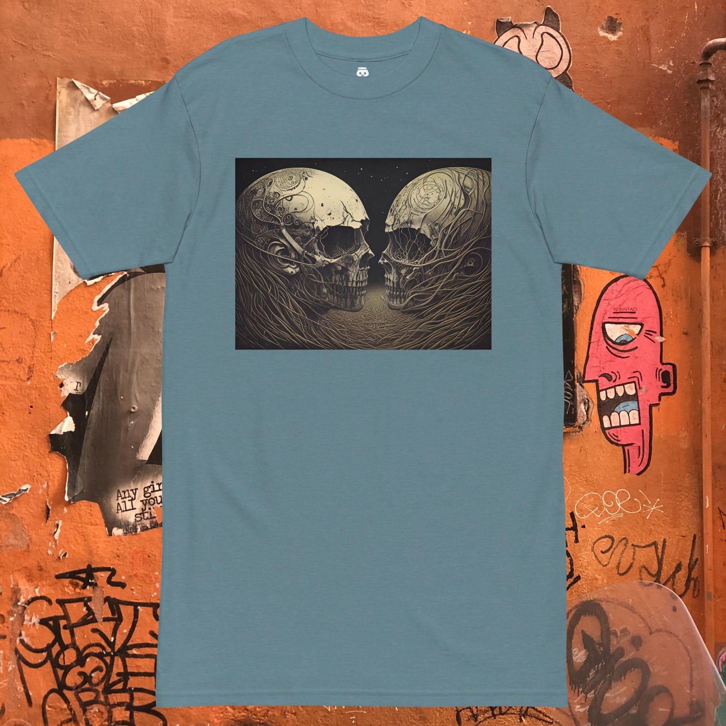 Facing Skulls Men’s Premium Heavyweight Tee