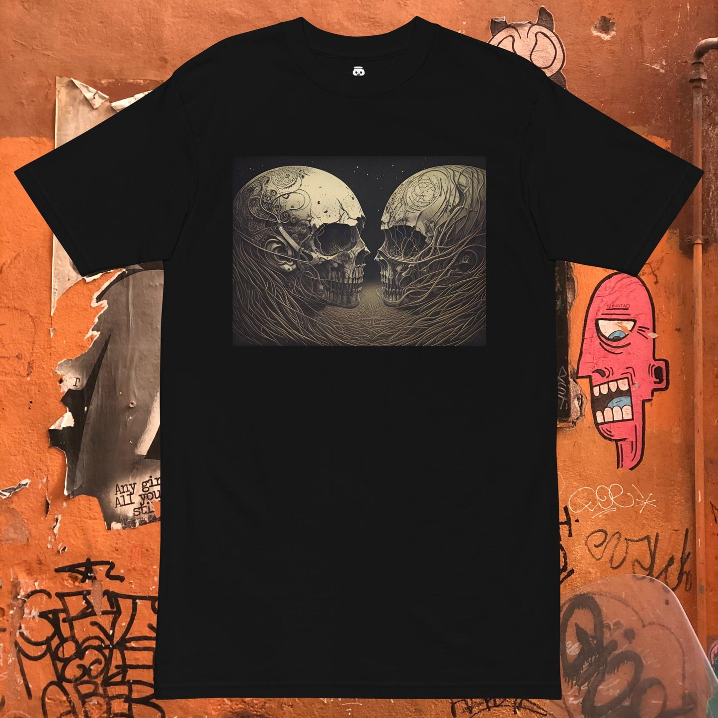 Facing Skulls Men’s Premium Heavyweight Tee