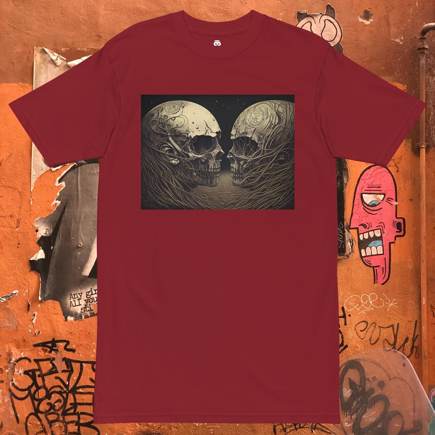 Facing Skulls Men’s Premium Heavyweight Tee