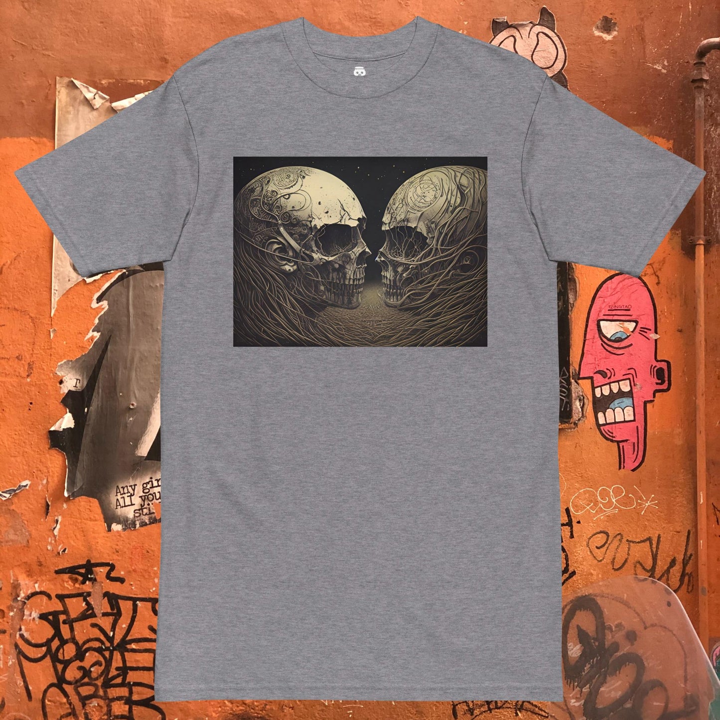 Facing Skulls Men’s Premium Heavyweight Tee