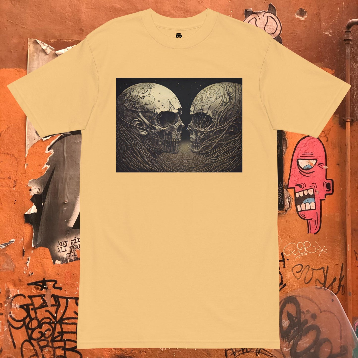 Facing Skulls Men’s Premium Heavyweight Tee