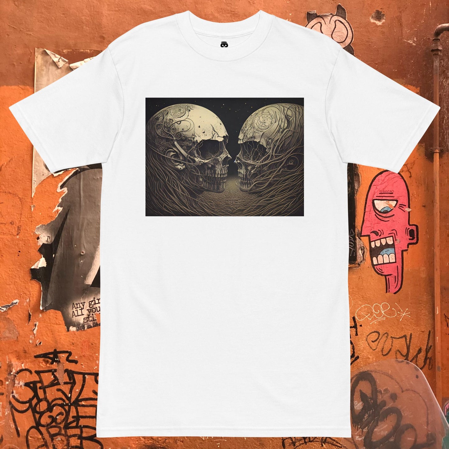 Facing Skulls Men’s Premium Heavyweight Tee